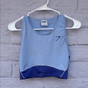 Gymshark Light Blue and Navy Crop Top